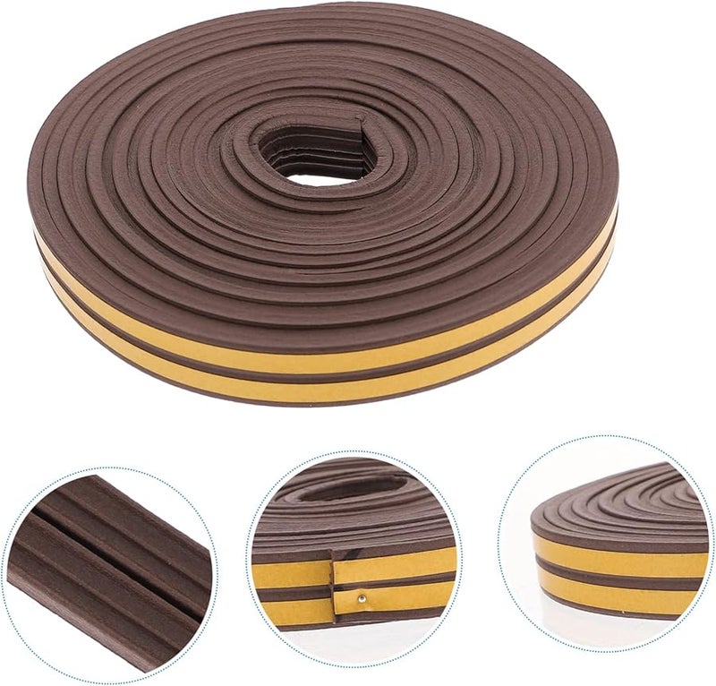 Brown EPDM Adhesive Door Seal Trim Tape for Windows and Doors Easy Cut Long - Image 3